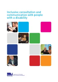 Inclusive Consultation and Communication with People with a Disability Acknowledgments