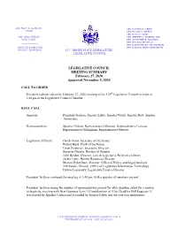 LC Approved Meeting Summary for 20 02 27