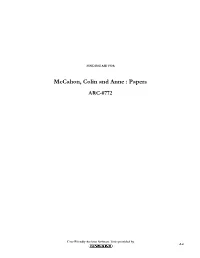 Mccahon, Colin and Anne : Papers ARC-0772