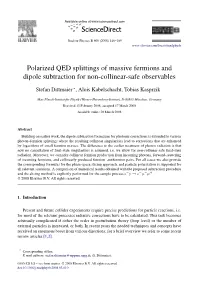 Polarized QED Splittings of Massive Fermions and Dipole Subtraction for Non-Collinear-Safe Observables