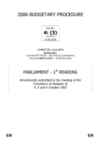 2006 Budgetary Procedure 4