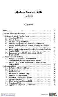 Algebraic Number Fields H