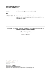 Before a Board of Inquiry East West Link Project