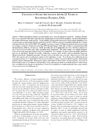 Changes in Snake Abundance After 21 Years in Southwest Florida, USA