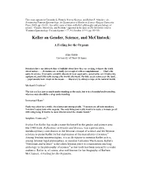 Keller on Gender, Science, and Mcclintock