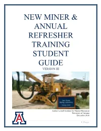 New Miner & Annual Refresher