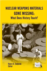 Nuclear Weapons Materials Gone Missing
