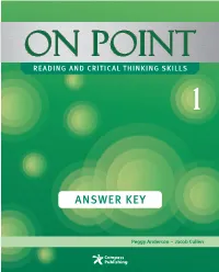 On Point 1 Answer Key.Docx