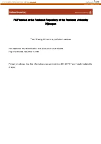 PDF Hosted at the Radboud Repository of the Radboud University Nijmegen