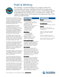 Pratt & Whitney Overview