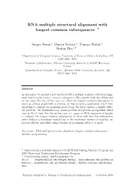 RNA Multiple Structural Alignment with Longest Common Subsequences *
