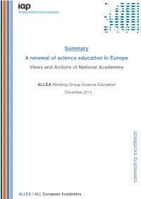 Summary Report on Science Education in Europe