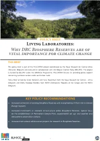 Why DRC Biosphere Reserves Are of Vital Importance for Climate Change