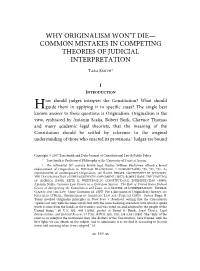 Common Mistakes in Competing Theories of Judicial Interpretation
