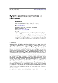 Dynamic Soaring: Aerodynamics for Albatrosses