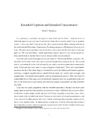 Extended Cognition and Extended Consciousness∗