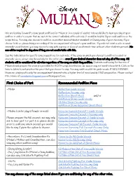 First Choice of Part Recommended Audition Piece