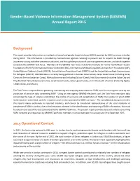 Gender-Based Violence Information Management System (GBVIMS) Annual Report 2015