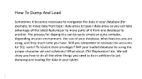 How to Dump and Load