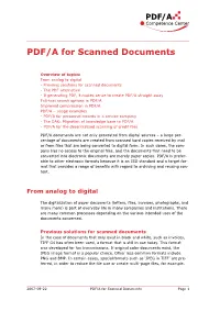 PDF/A for Scanned Documents
