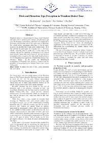 Pitch and Phonation Type Perception in Wenzhou Dialect Tone