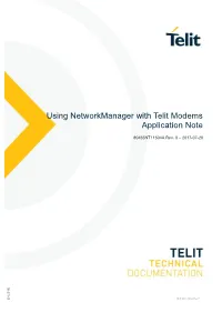 Using Networkmanager with Telit Modems Application Note