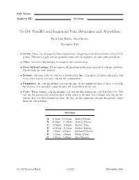15–210: Parallel and Sequential Data Structures and Algorithms