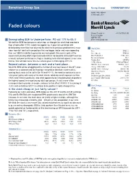 Benetton Group Spa Rating Change UNDERPERFORM