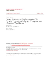Design, Semantics and Implementation of the Ptolemy