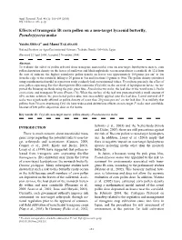 Effects of Transgenic Bt Corn Pollen on a Non-Target Lycaenid Butterfly