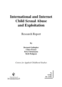 International and Internet Child Sexual Abuse and Exploitation