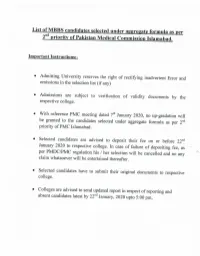 MBBS Candidates List (Open PDF)