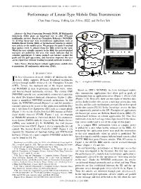Performance of Linear-Type Mobile Data Transmission