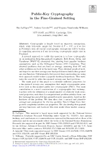 Public-Key Cryptography in the Fine-Grained Setting