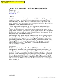 Theater Battle Management Core System: Lessons for Systems Engineers Josiah R