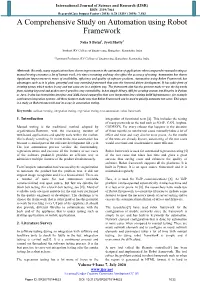 A Comprehensive Study on Automation Using Robot Framework