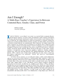 Am I Enough? a Multi-Race Teacher’S Experience In-Between Contested Race, Gender, Class, and Power