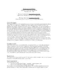 Environmental Ethics.Syllabus Web