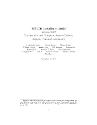 MPICH Installer's Guide Version 3.3.2 Mathematics and Computer