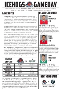 Next Home Game Players to Watch