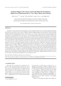 Sediment Budget in the Taiwan Strait with High Fluvial Sediment Inputs from Mountainous Rivers: New Observations and Synthesis