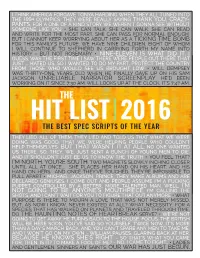 The Best Spec Scripts of the Year They Lied