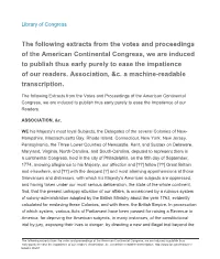 The Following Extracts from the Votes and Proceedings of the American Continental Congress, We Are Induced to Publish Thus Early