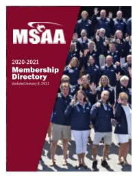 2020-2021 Membership Directory MSSAA MEMBERSHIP DIRECTORY - GENERAL MEMBERS