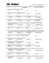 CALENDAR - 1 (Answers on Page 2 & 3)