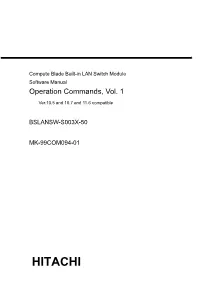 Compute Blade Built-In LAN Switch Module Software Manual Operation Commands, Vol