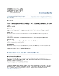 First-Time Experience in Owning a Dog Guide by Older Adults with Vision Loss