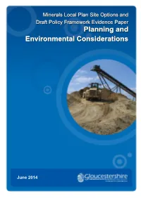 Waste Core Strategy (WCS) for Gloucestershire (2012) Notes That Suitable Wastes Are Being Used at Some Mineral Sites for Reclamation Purposes
