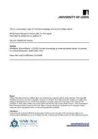Current Knowledge of External Sulfate Attack