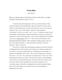 Ethical Naturalism Is the Idea That Ethics Can Be Understood in the Terms of Natural Science